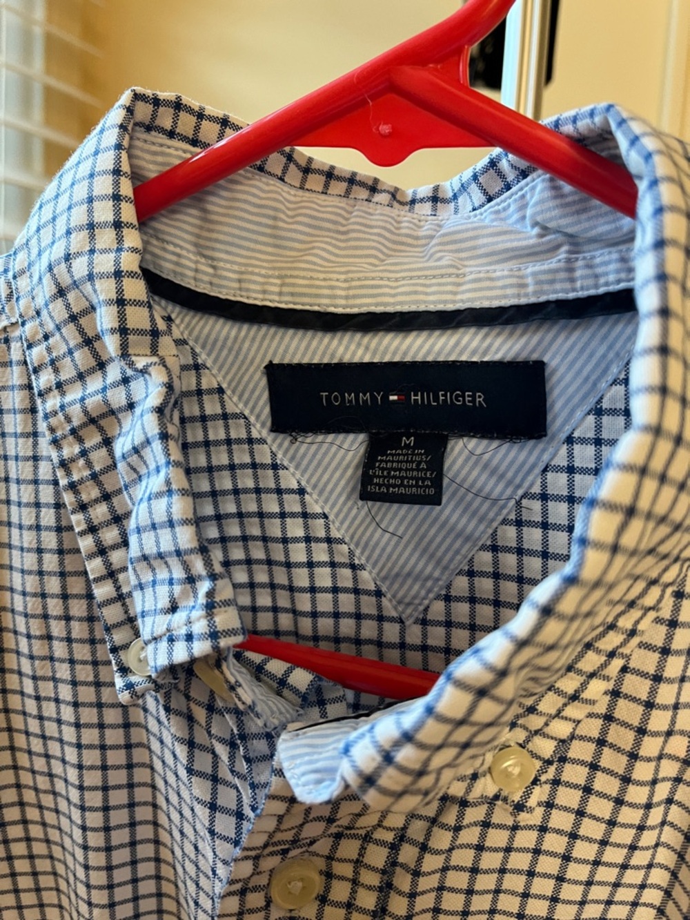 Tommy Hilfiger White and Navy plaid Button-Down Shirt - Picture 2 of 6